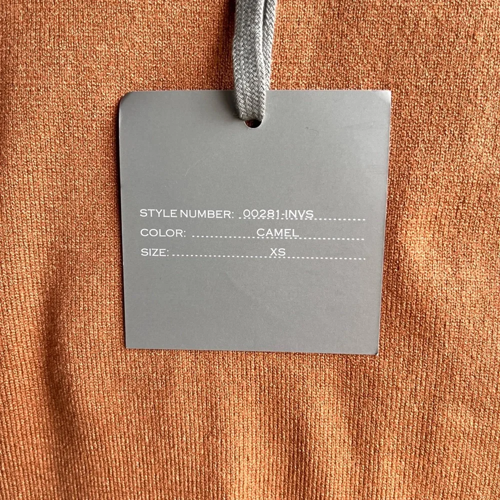 Marled Burnt Orange Crewneck Sweater with Puff Shoulders - Picture 3 of 8